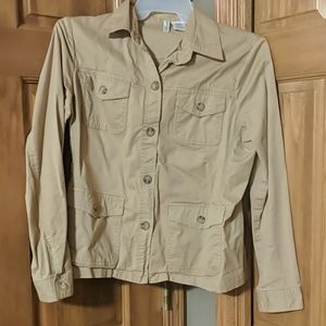 Women's St. John's Bay Stretch L Jacket Khaki EUC